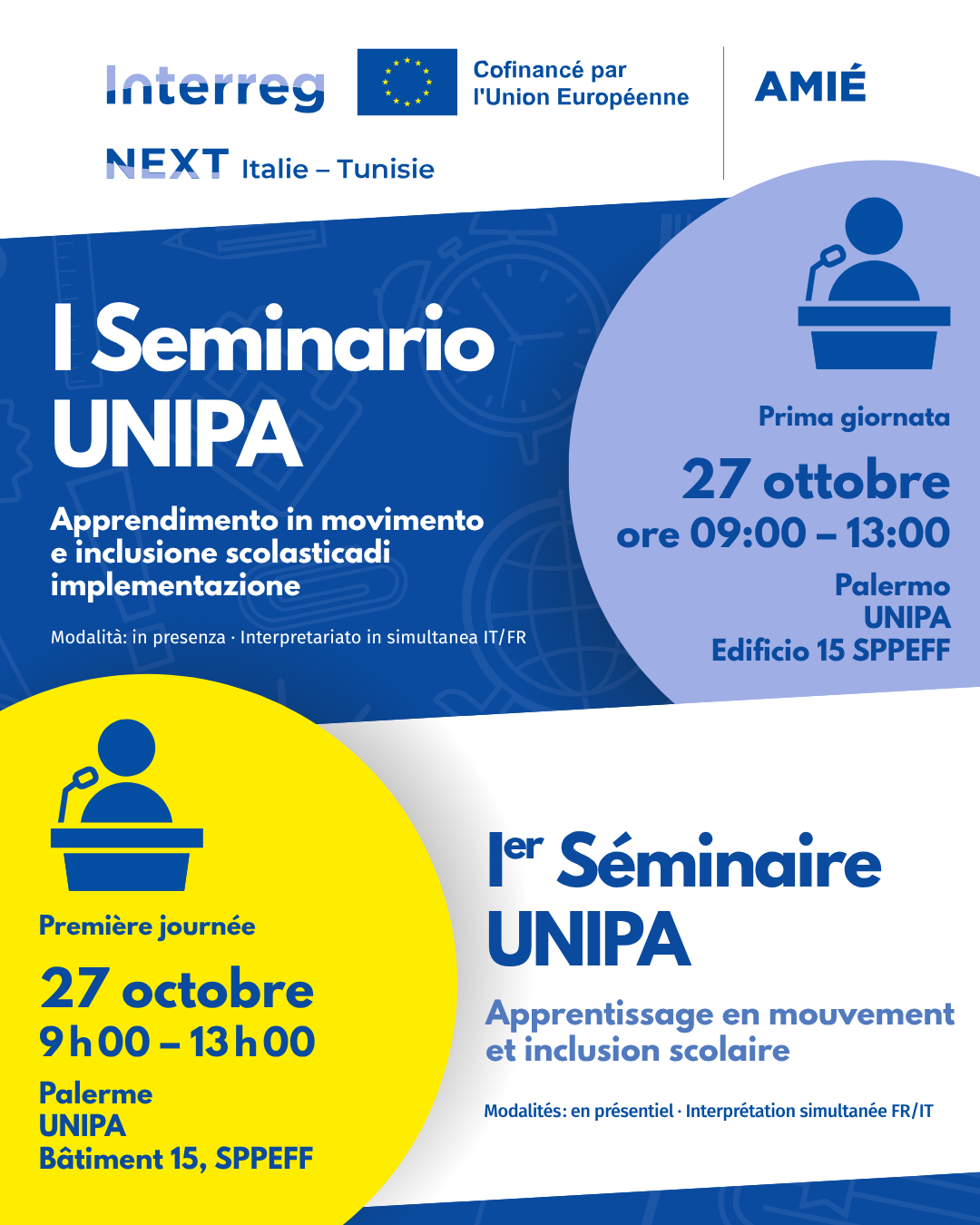 Locandina del seminario UNIPA AMIé